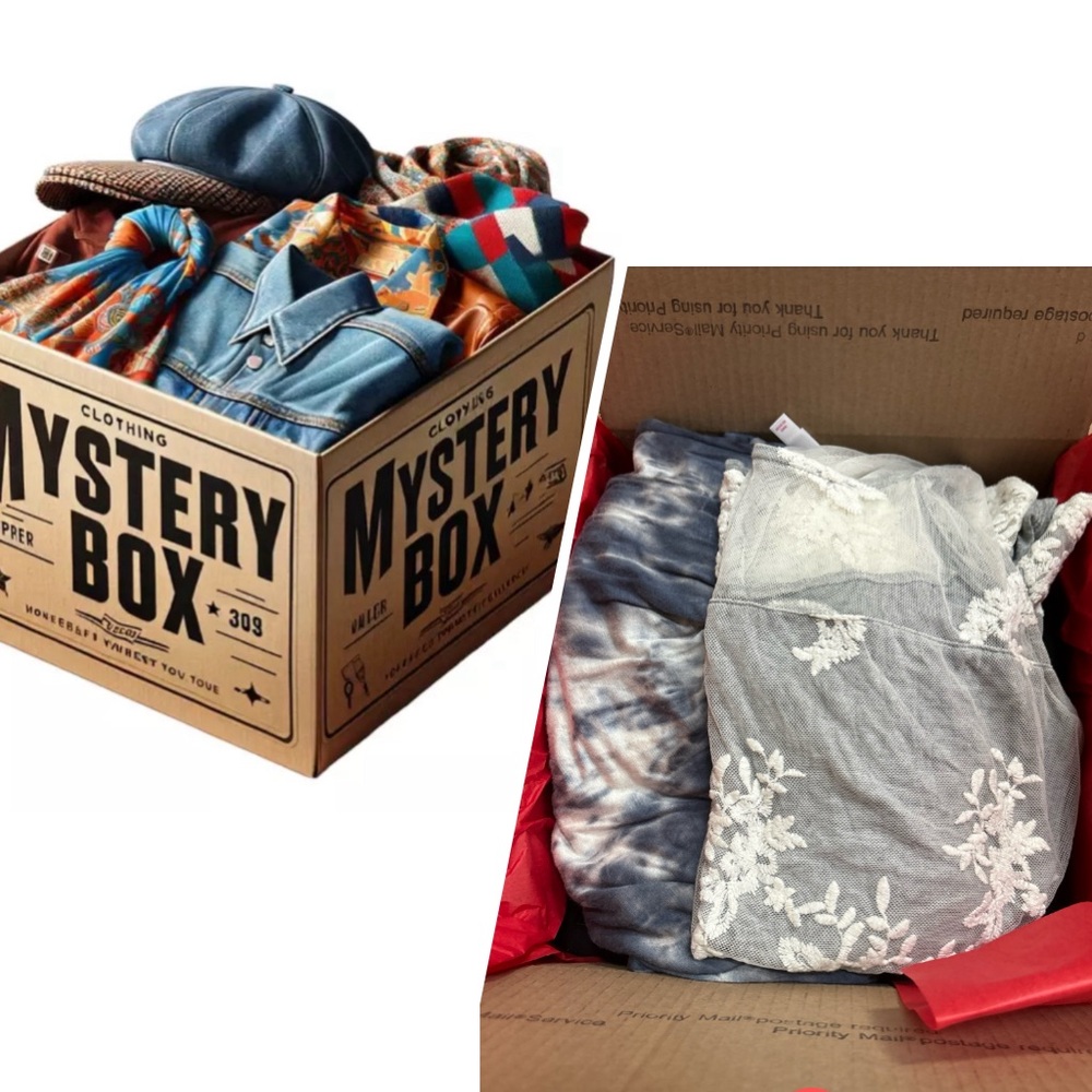 MYSTERY BOX WOMENS “sz 2X CLOTHING 9 PIECE BUNDLE FOR RESALE Or SELF MB17